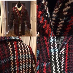 H&M plaid coat XS